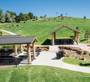 Two pavilions at Elk Ridge Park.