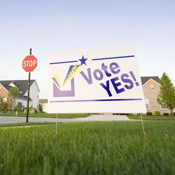 vote yes sign