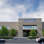 Graphic of Lifetime fitness building from parking lot