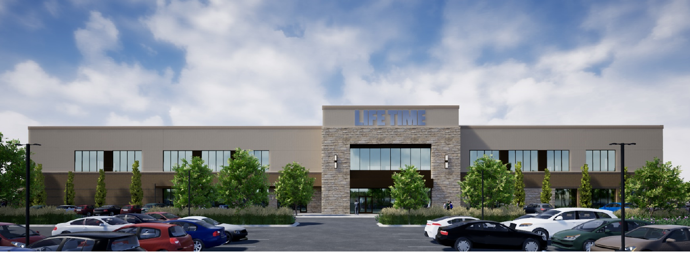 Graphic of Lifetime fitness building from parking lot