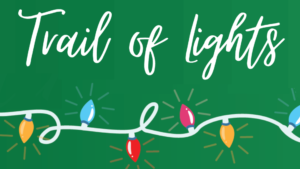 Trail of Lights event graphic with a string of graphic lights