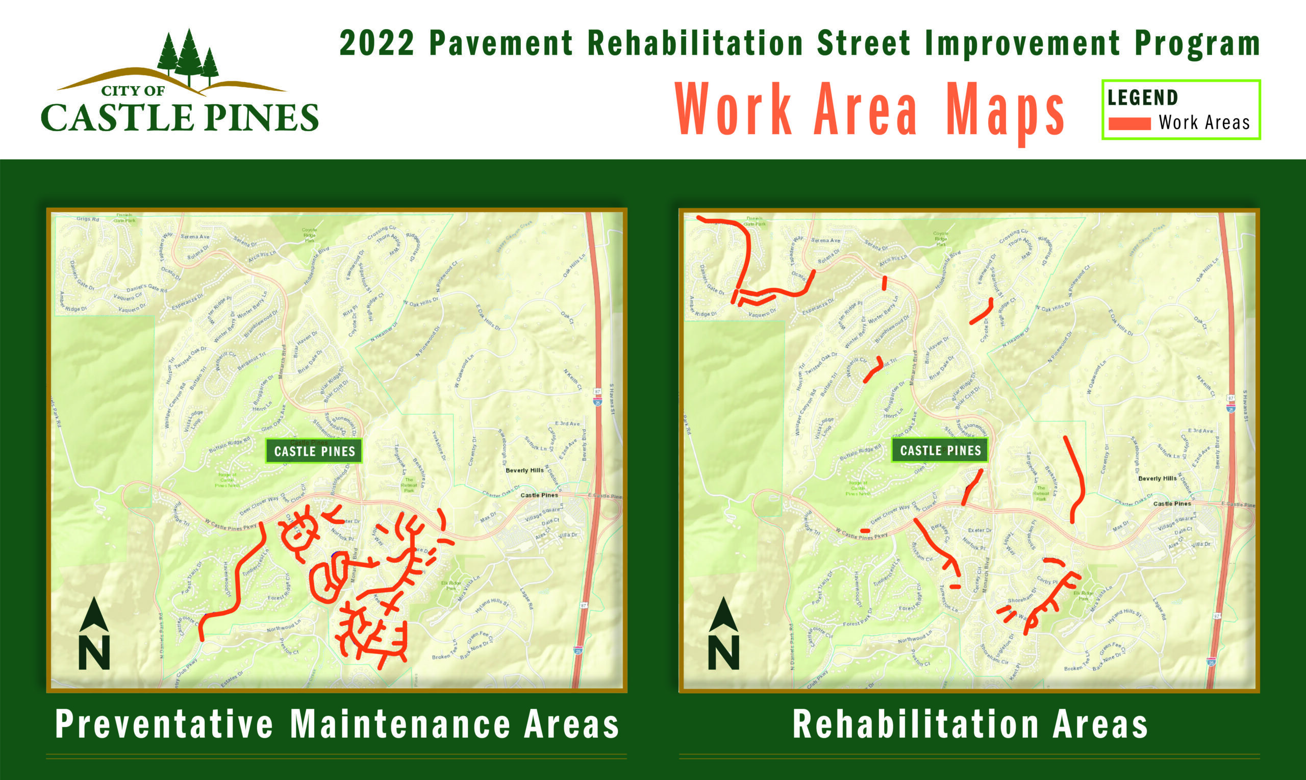 Castle Pines Parkway 2022 Rehab Work Area Map v1 8.18.22
