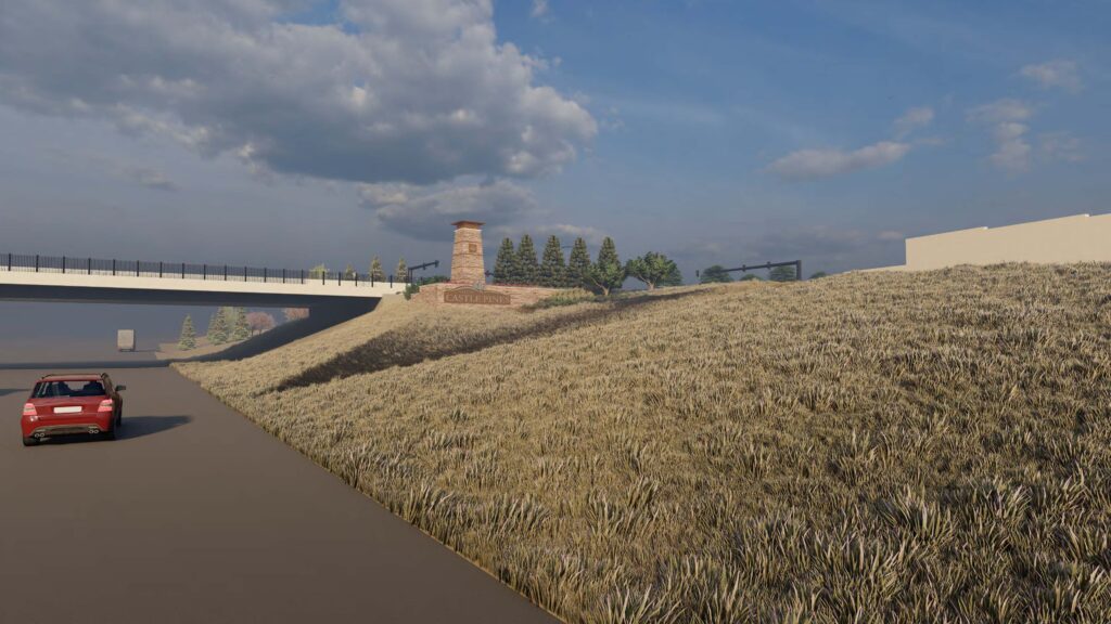 Visualization of Gateway Monument at Castle Pines Parkway and I-25