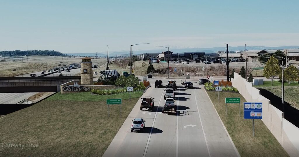 Visualization of Gateway Monument at Castle Pines Parkway and I-25