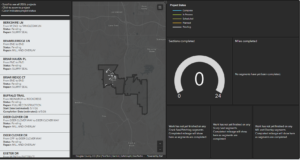 Online dashboard showing status of neighborhood road improvements.